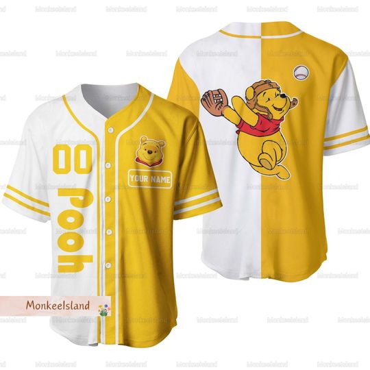 Discover Winnie The Pooh Jersey, Disney Pooh Bear Baseball Jersey