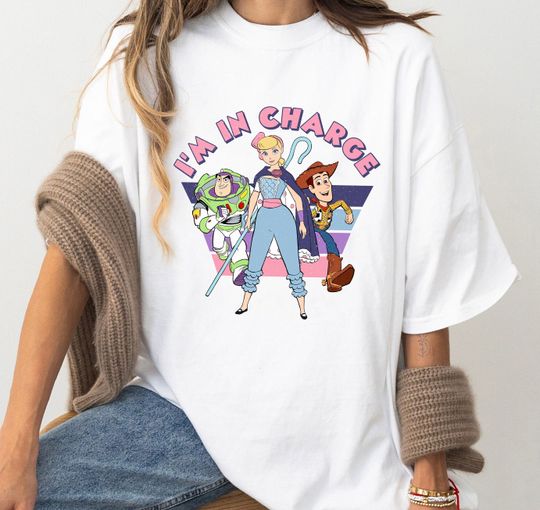 Retro Vintage Disney Pixar Toy Story Bo Peep I'm In Charge T-shirt