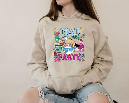 Mad Hatter Hoodie, Mad Tea Party Hoodie, Disney Alice in Wonderland Hoodie, Tea Party Hoodie