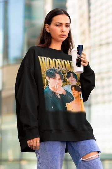 Ateez Wooyoung Retro 90s Sweatshirt - Ateez Bootleg Hoodie - Ateez Merch - Kpop Sweater - Kpop Gift - Kpop Idol - Ateez Atiny