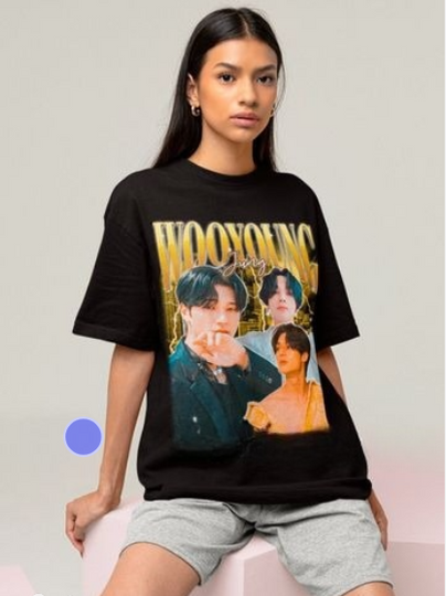 ATEEZ Wooyoung Retro 90s Tee - Ateez Shirt - Kpop T-shirt - Kpop Merch - Kpop Gift for her or him - Ateez Atiny Shirt - Kpop Bootleg Tee