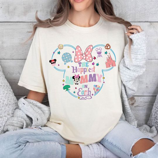 The Happiest Mommy On Earth Shirt, Retro Mouse Ears Shirt, Disney Family Trip Tshirt, Shirts For Mom, Mothers Day Gift, Mama Outfit
