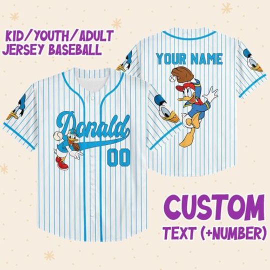 Personalize Disney Epcot Since 1982, Custom Kid Youth Disney Baseball Jersey