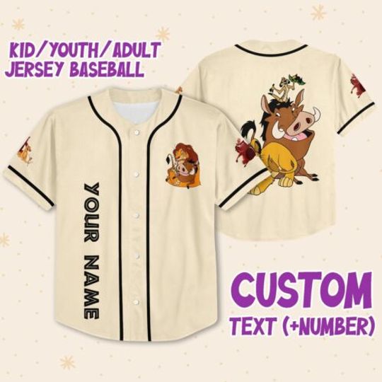 Personalized Disney The Lion King Friends Custom Kids, Disney Baseball Jersey