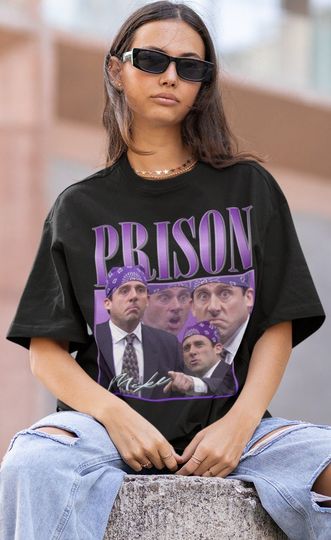 Vintage Bootleg Inspired Tee | PRISON MIKE The Office Tv Series Shirt, Michael Scott Biatch, Steve Carell Actor Tshirt