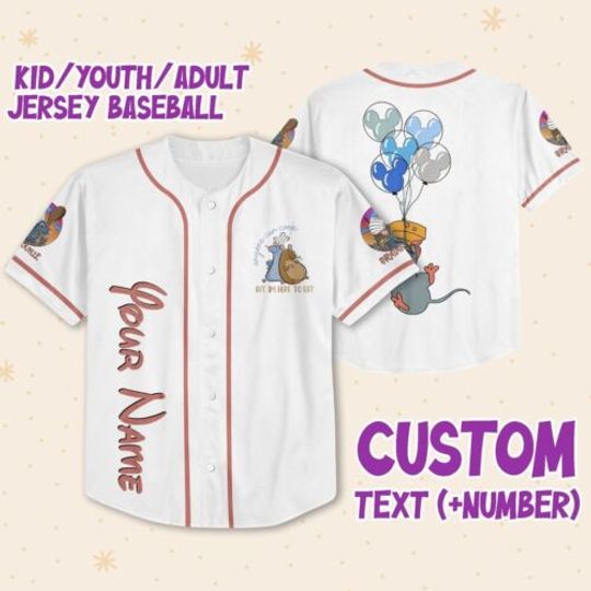 Personalized Disney Ratatouille Remy Remy Little Chef Disney Baseball Jersey