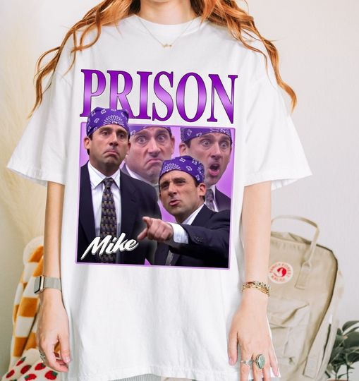 PRISON MIKE Vintage The Office Shirt, Unisex The Office Booteg Shirt, Steve Carell Michael Scott Biatch Jim Halpert Funny The Office Shirt