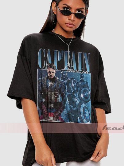Captain America Shirt, Chris Evans Shirt, Avengers Superhero Shirt, Marvel Comics, Chris Evans Fan Gift Vintage 90's T-shirt OM110