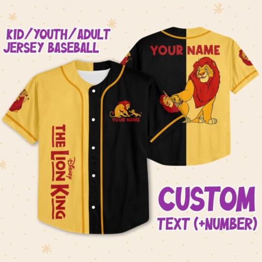 Personalize The Lion King Mufasa Simba Dad And Son Half Disney Baseball Jersey