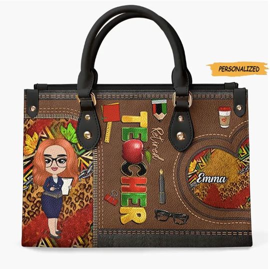 Personalized Leather Bag, Gift For Teacher