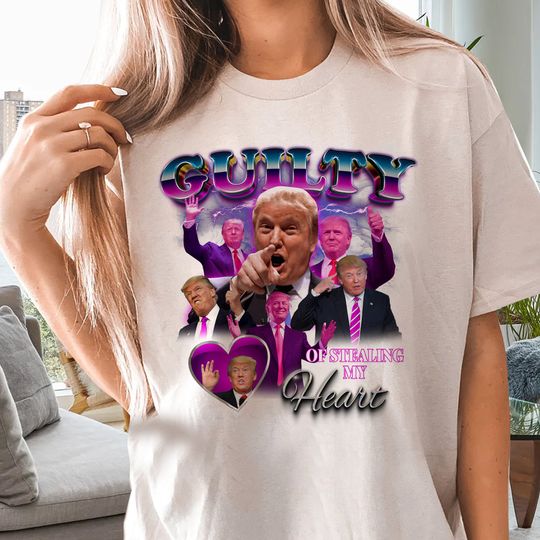 Donald Trump Guilty Of Stealing My Heart, Vintage Bootleg Mugshot Retro Shirt