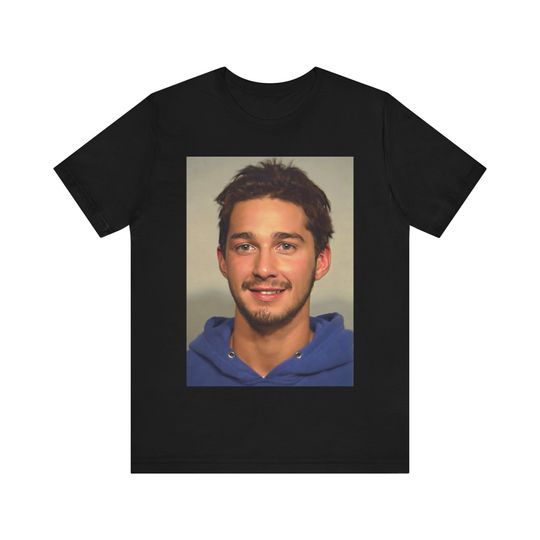 Discover Shia LaBeouf Mugshot Tee, Short Sleeve Graphic Shirt, Celebrity Mugshot Shirt