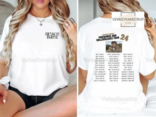Vintage Benson Boone Shirt, Fireworks And Rollerblades World Tour 2024 Shirt