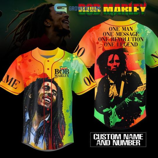 Personalized Bob Marley One Man One Message One Revolution One Legend Baseball Jersey
