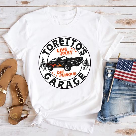 Graphic Toretto's Garage Shirt, Fast And Furious Muscle Car Tee