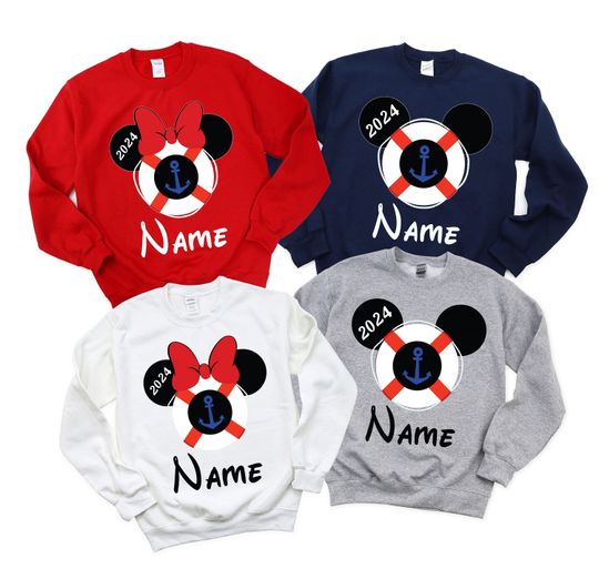 Custom Disney Family Cruise Vacation Sweatshirt, Personalized 2024 Matching Disney