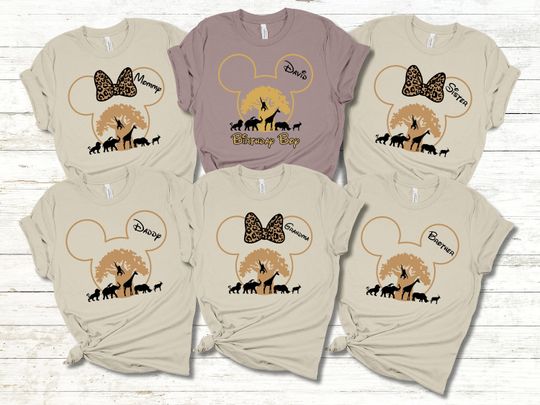 Custom Disney Animal Kingdom Shirts, Safari Family Matching Shirts, Disney Trip Shirts, Disney Birthday Shirt, Disneyworld Custom Name Shirt
