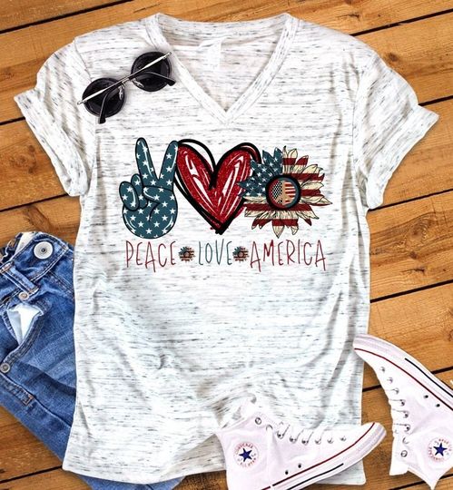 Peace Love America 4th July USA Americana American Pride