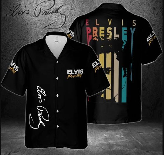 Discover Elvis Presley Hawaiian Shirt, Long Live The King Signature Shirt
