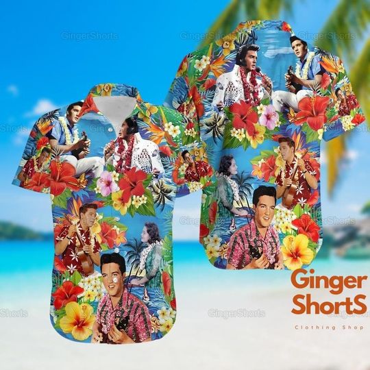 Discover Elvis Presley Hawaiian Shirt, Elvis Presley Button Shirt