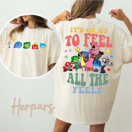 Disney Inside Out It's Okay To Feel All The Feels Shirt, Mental Health Shirt