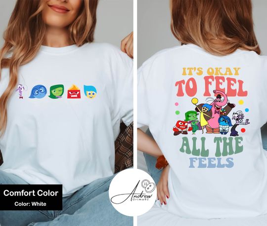 Disney Inside Out It's Okay To Feel All The Feels Shirt, Mental Health Shirt