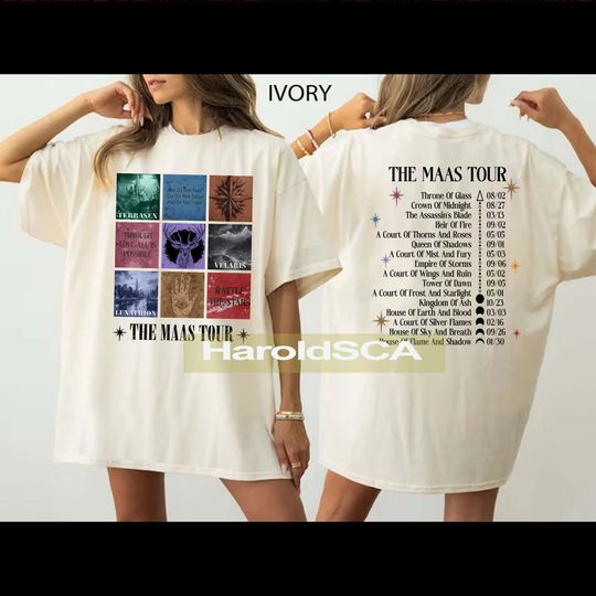 Sarah J. Maas Eras Tour Comfort Colors T-Shirt, The Maas Tour T-Sweatshirt, Throne of Glass Merch, SJM Fan Apparel, Unisex Tee