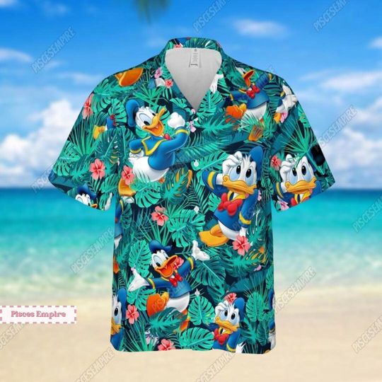 Donald Duck Shirt, Donald Duck Hawaii Shirt, Disney Donald Shirt, Disney Donald Button Shirt, Button Down Shirt, Disneyland Shirt