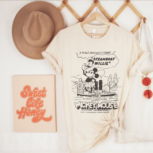 Steamboat Willie Shirt Mickey Mouse in Steamboat Willie Shirt