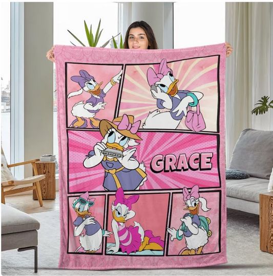 Personalized Disney Daisy Duck Fleece Blanket