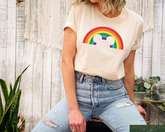 Rainbow Mickey Head Shirt, Pride Disney Shirt, Disney Vacation Shirt For LGBTQ+ Person, Pride Month Shirt, Pride Month Vacation Tee