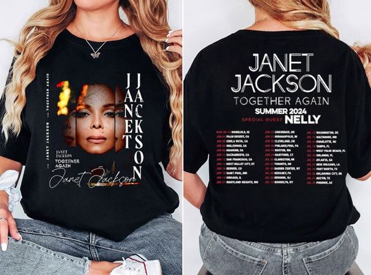 Janet Jackson 2024 Tour Shirt, Janet Jackson Together Again Summer 2024 Concert Shirt, Janet Jackson Unisex Comfort Colors Tee