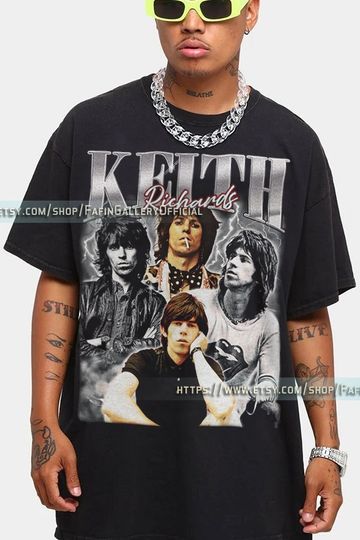 RETRO KEITH RICHARDS Shirt, Keith Richards Rock Music Tee, Keith Richard Fan Tees, Keith Richard Retro 90s Shirt
