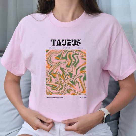 Taurus Zodiac Sign Tshirt with Abstract Art, Zodiac Tees, Facts t-shirt