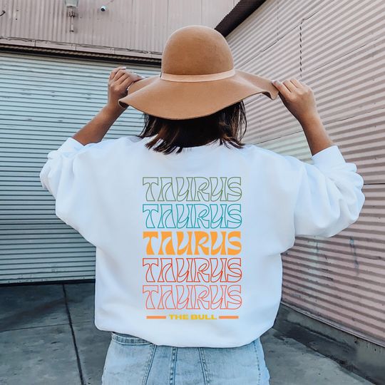 Retro Taurus Zodiac Sweatshirt, Taurus Birthday, Taurus Horoscope Sweatshirt