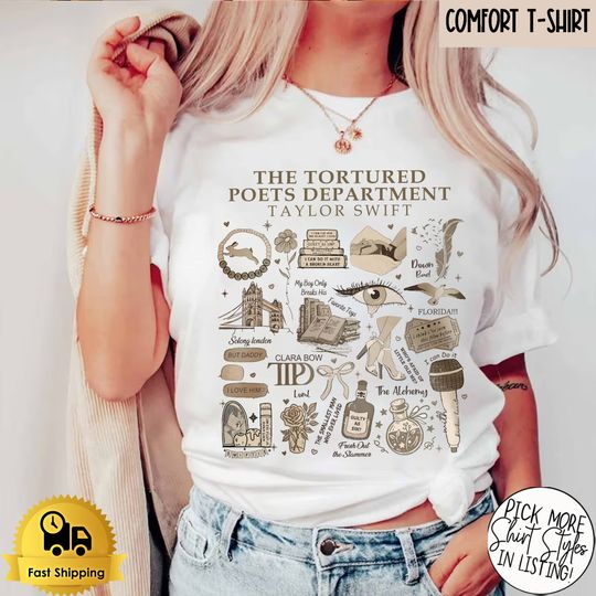Discover Retro The Tortured Poet Department Tracklist Shirt