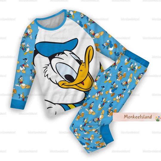 Disney Donald Duck Pajamas, Donald Pajamas Pants, Funny Donald Duck Kids Pajamas, Donald Duck Pajamas Set