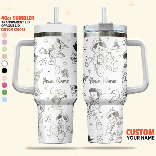 Custom Disney Pinocchio 40oz Tumbler