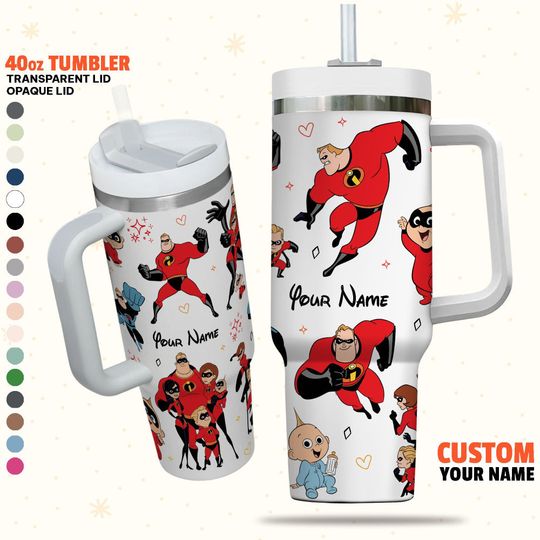 Custom Disney Father's Day Mr Incredible The Incredibles Colorful Tumbler