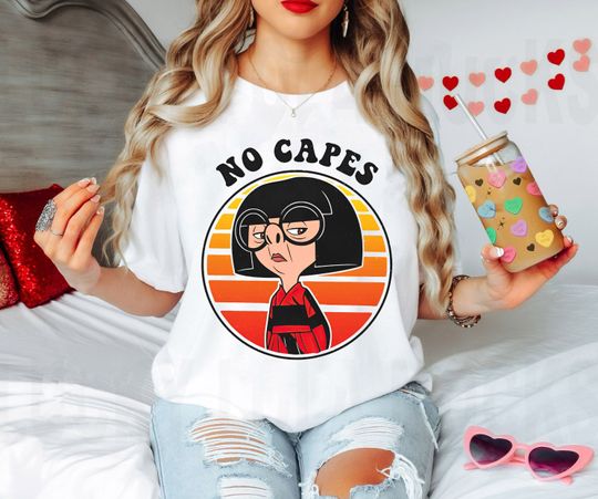 Vintage Disney Edna Mode No Capes Shirt, Retro Disney The Incredibles T-shirt