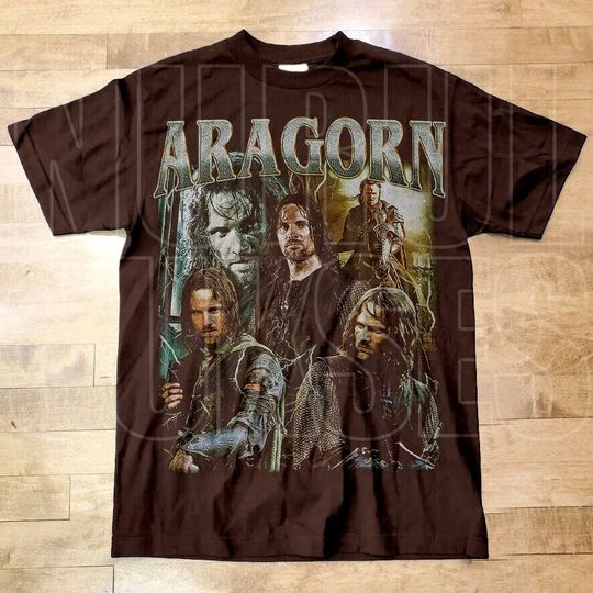 Vintage Style Aragorn T shirt, Vintage 90s Grapic Viggo Mortensen Tee Unisex Lord of the Rings Tshirt Bootleg Graphic tee