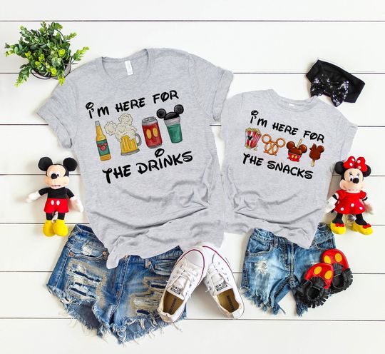 Disney Shirt, I'm  here for the snacks , I'm here for the drinks, Disney Epcot Shirt, Epcot around the World Tee