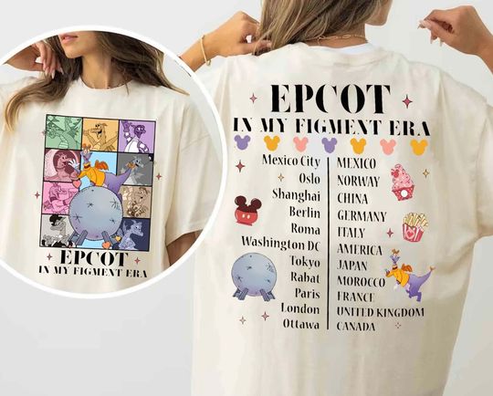 Disney Vintage Epcot In My Figment Double Sided Shirt