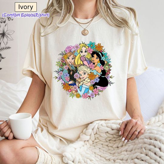 Vintage Floral Disney Princess Shirt, Disney Princess Shirt
