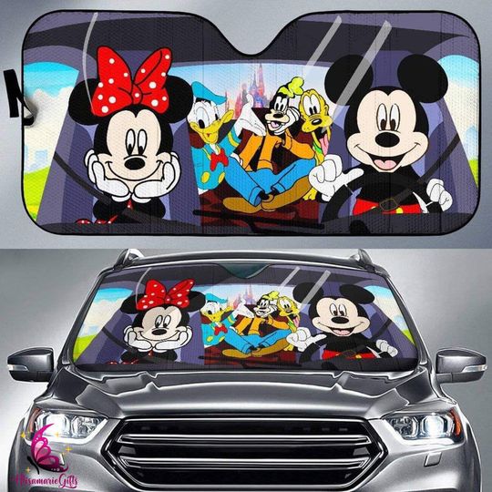 Mickey and Friends Car Sun Shade, Disneyland Mickey Mouse Car Sunshade