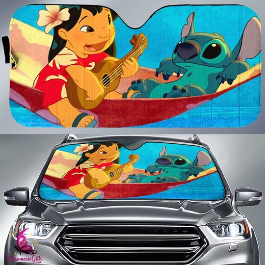 Lilo And Stitch Car Sun Shade, Disneyland Stitch Car Sun Shade