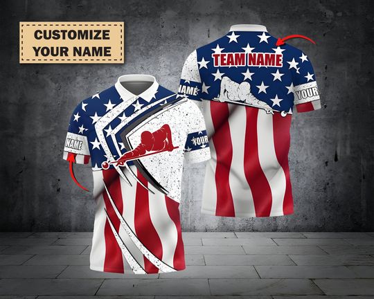 Custom 3D Billiard Ball Flag Player Sport, Billiard Shirt, Gift For Him