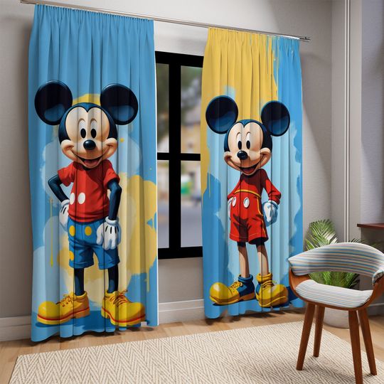 Mickey Mouse Magic Curtains | Disney curtains || Mickey Mouse curtains  Mickey Mouse fan |Kids room