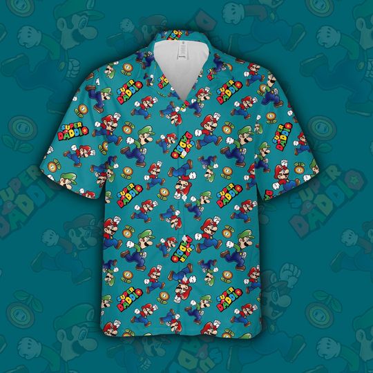 Super Daddio Game Hawaii Shirt, New Dad Shirt, Super Marrio