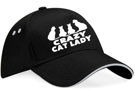 Crazy Cat Lady Baseball Cap, Cat Lovers Gift